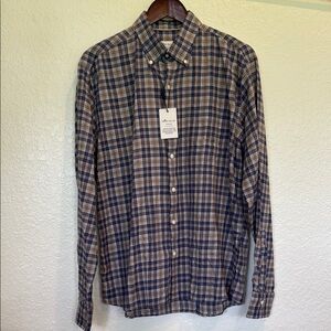Peter Millar Casual Button Down Shirt in Blue and Brown